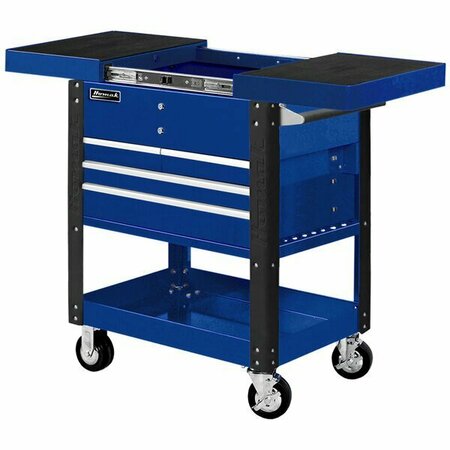 HOMAK Pro Series 35'' Blue 4-Drawer Slide Top Service Cart BL06043500 571BL06043500